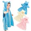 [SOWAKA] Baby Bathrobe Kids Poncho One-Person Baby Shower Towel with Buttons Quick-Drying Bath Towel Sleeper (Beige S)