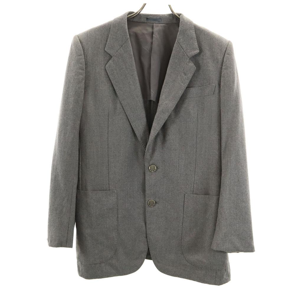 LANVIN 80s 90s Wool Blend Old tailored jacket 7 gray blazer Men's Used
