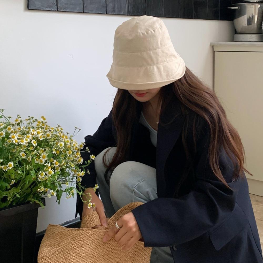 Sunscreen Roll Rim Fisherman Hat UV Protection Japanese Style Bucket Cap Flax Sun Hat  Hiking