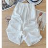 Tencel linen cotton wide-leg pants for women, thin style, 2026 new model, high-waisted, drapey, cropped straight-leg linen pants