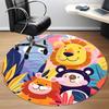 1PC Zoo Safari Office Round Area Rug, Indoor Mat Suitable ForOffice, Under Office Chairs Bedroom Living Room Home Decor, Room Deco, D031