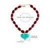 Colorful Heart Pendant Necklace Multi-Color Statement Jewelry Unique Bead Choker  Vacation Wear