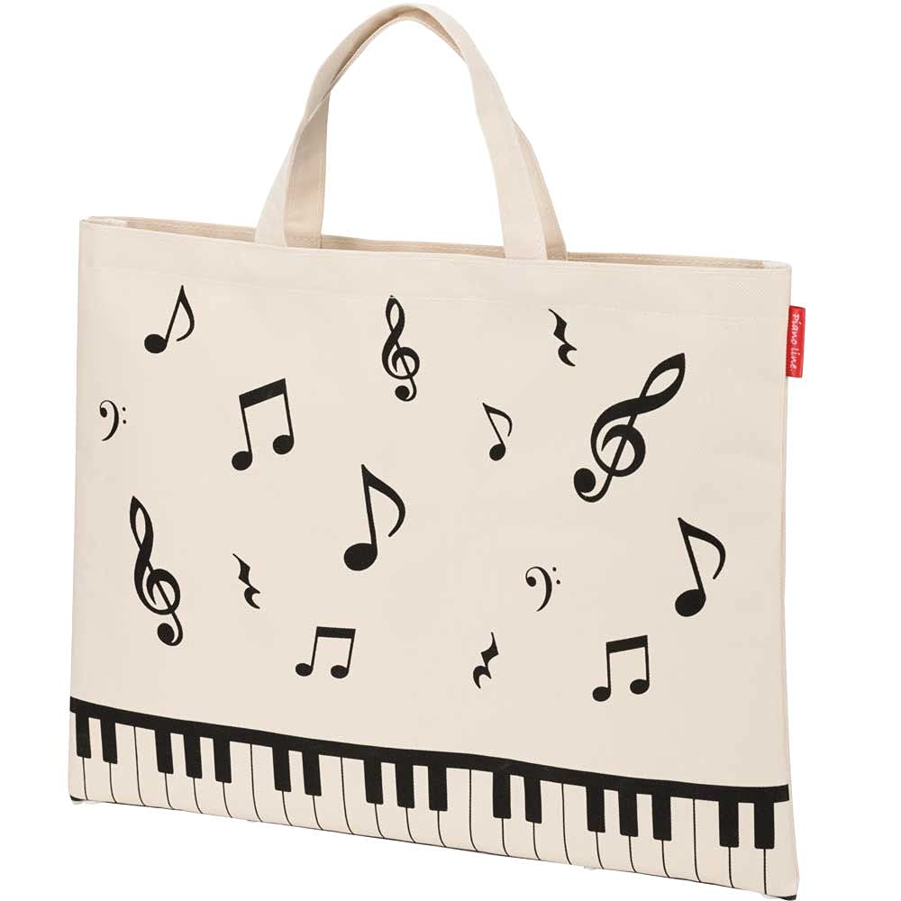 

Piano line button 2way tote bag piano recital gift (March), слоновая кость
