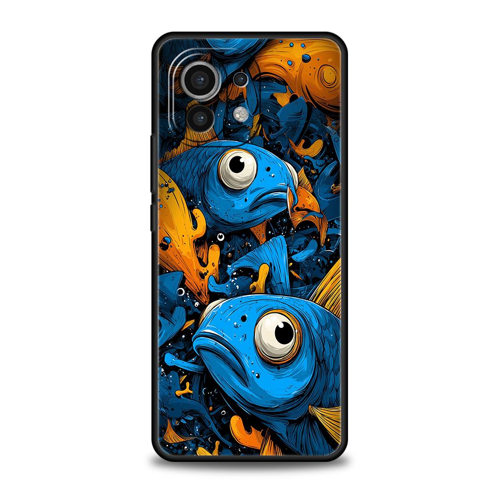 Phone Case Cover for Xiaomi Poco F7 F6 F5 F4 F3 X7 X6 X5 X4 X3 NFC M4 C51 C55 GT Pro 5G Soft TPU Fundas Blue Ocean Fish Capa Bag