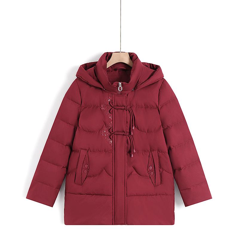 Hooded Cotton Jacket for Women: Warm, Thick, Velvet-Lined Winter Wear for Middle-Aged and Elderly, featuring Grandmother-Style Lamb Fleece.