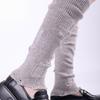 Harajuku Y2K Women Leg Warmer Distressed Ripped Ribbed Knit Stretchy Long Socks