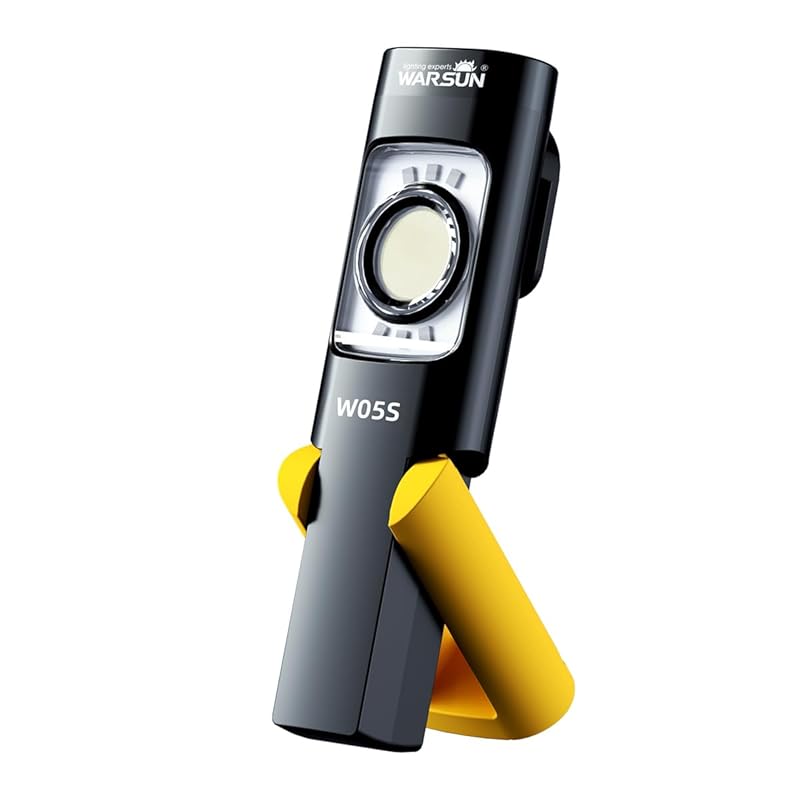 

[WARSUN W05]LED Work light, COB light, rechargeable work light with magnetic base, foldable Work light, portable flashlight with 180° rotating stand,