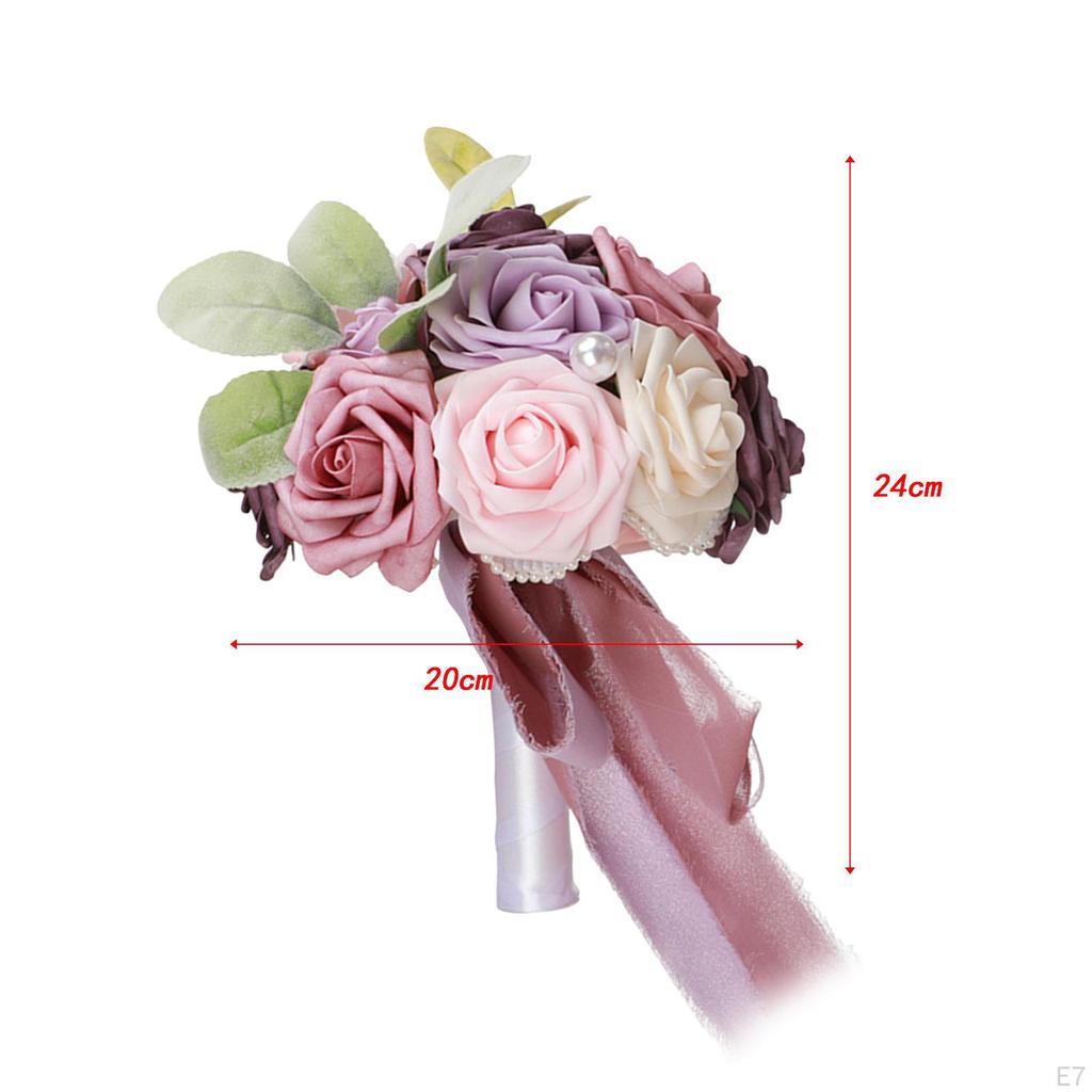 Wedding Bridal Bouquet Artificial Rose Flowers Tossing Decor for