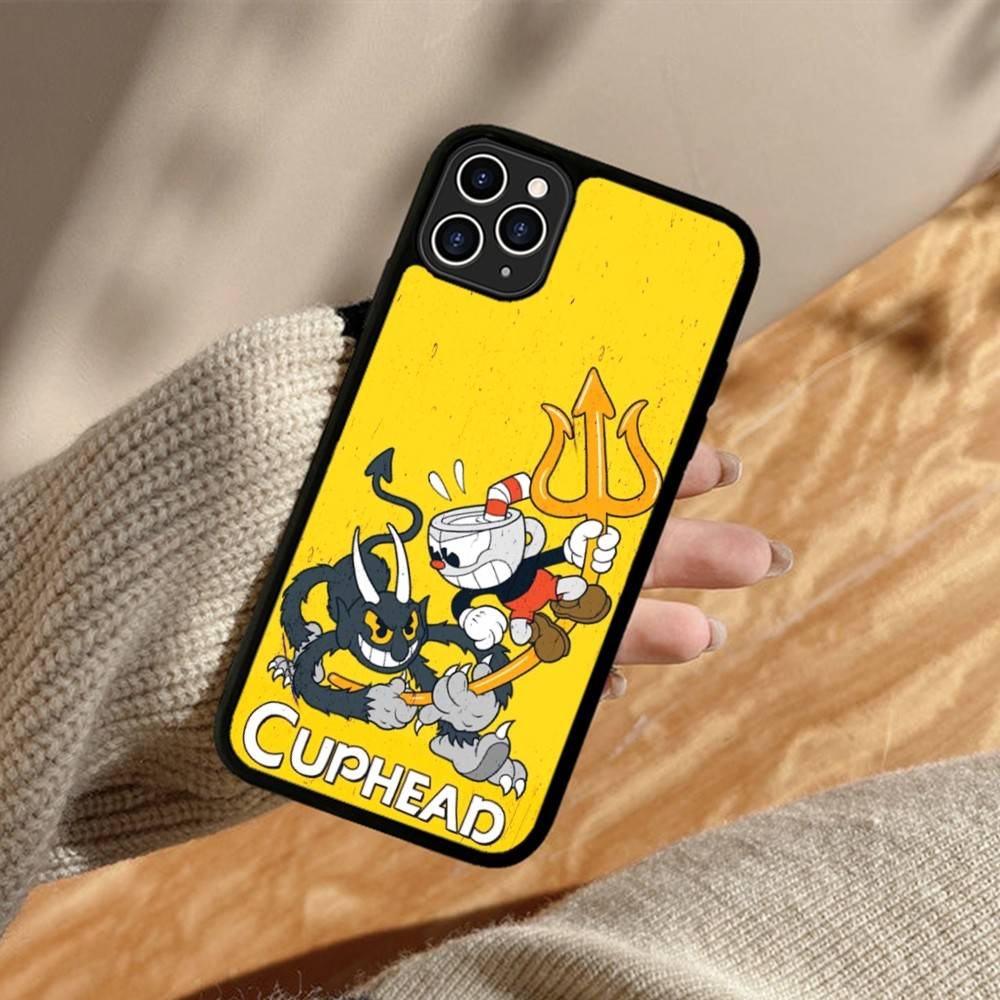 Cute Cuphead Phone Case For IPhone 17 16 Pro Max 11 12 13 14 15 Hard PC+TPU Bracket Back Cover
