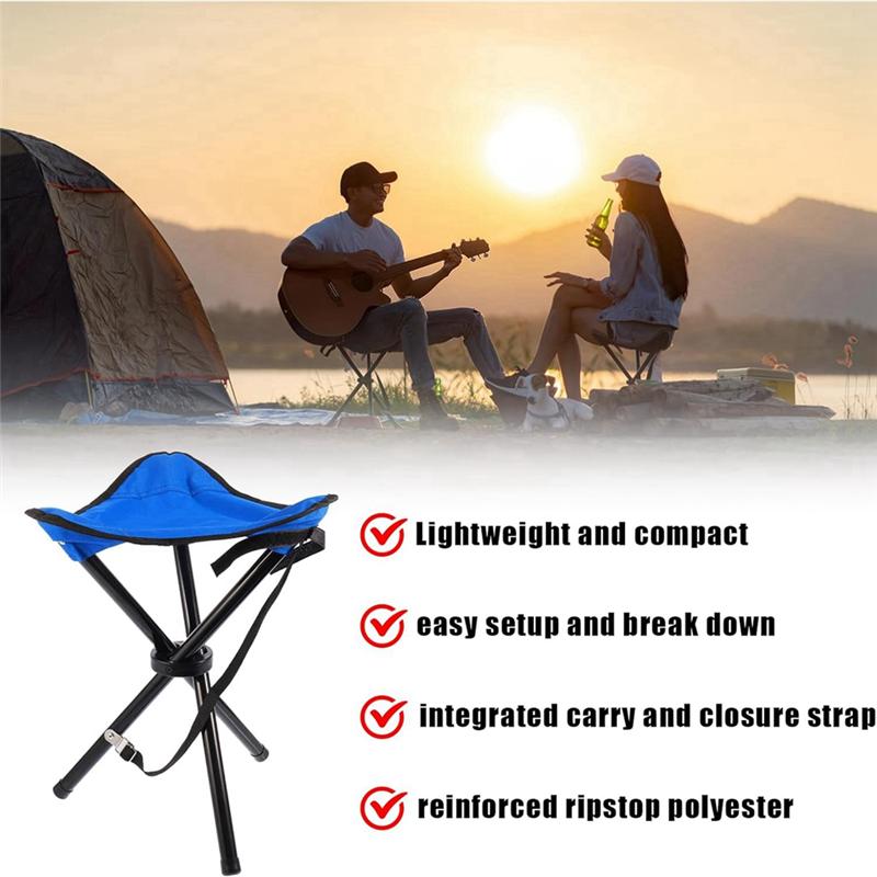 Good-Portable Folding Camping Stool, Tripod Seat, Folding Camping Chair, Outdoor Travel Medium Chair For Picnic Garden Lawn