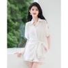 Women's Fashion Wide-Leg Shorts & Shirt Two-Piece Set
