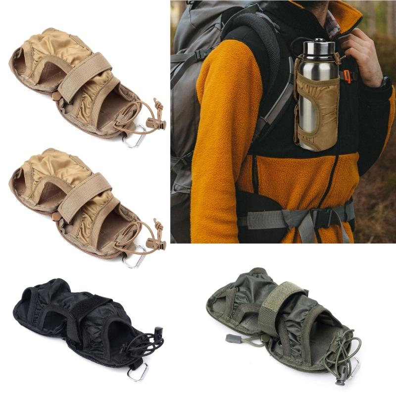 Compact Foldable Bottle Holder Case Storage Bag With Elastic Strap Detailing For Secure Belt