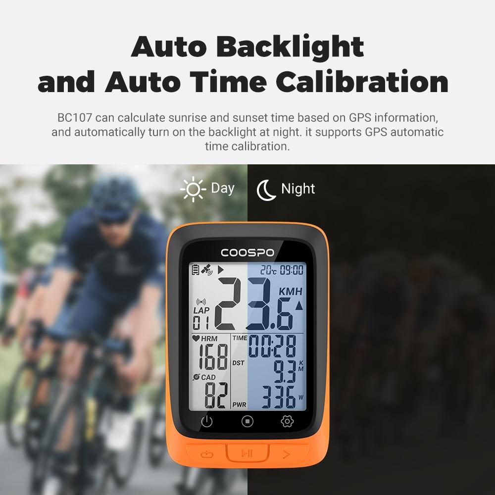 COOSPO BC107/BC26 Bike Computer GPS Wireless Bicycle Cycling Odometer Speedometer 2.4"FSTN Bluetooth5.0 ANT+ Waterproof GPS BDS