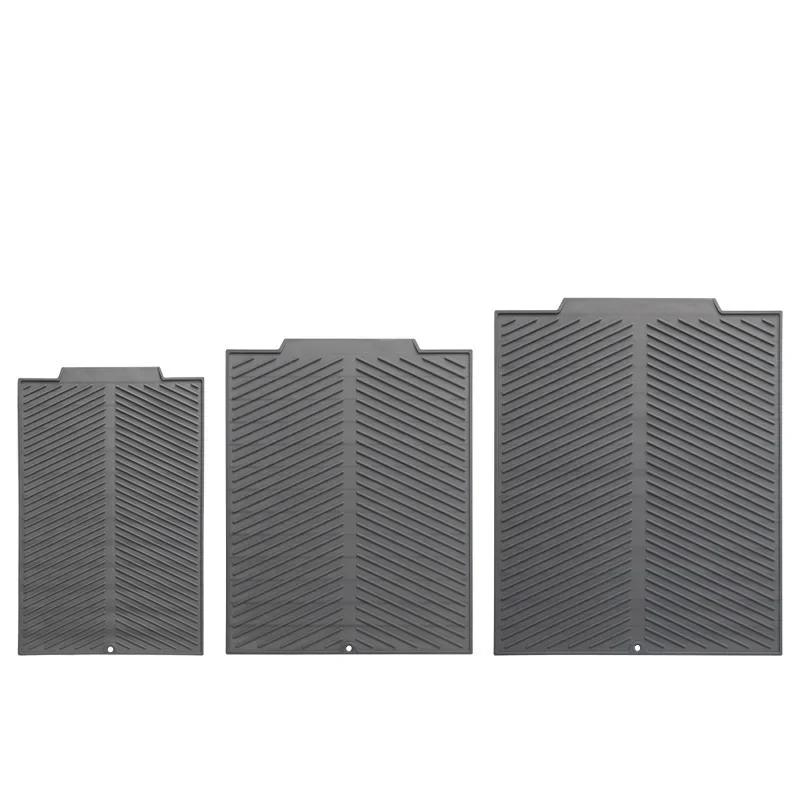 

1шт силиконовые коврики для слива, кастрюли и блюда, кухонные принадлежности, коврики для сушки, нескользящие коврики, подставки под горячее, кухонные принадлежности L серый