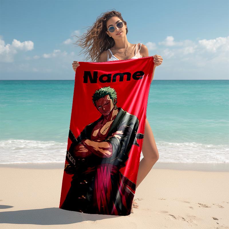 Personalized Customized Proof Beach Towel with Zoro the Pirate King Pattern - Soft, Absorbent,quick-drying,perfect Swimming,camping&bathing