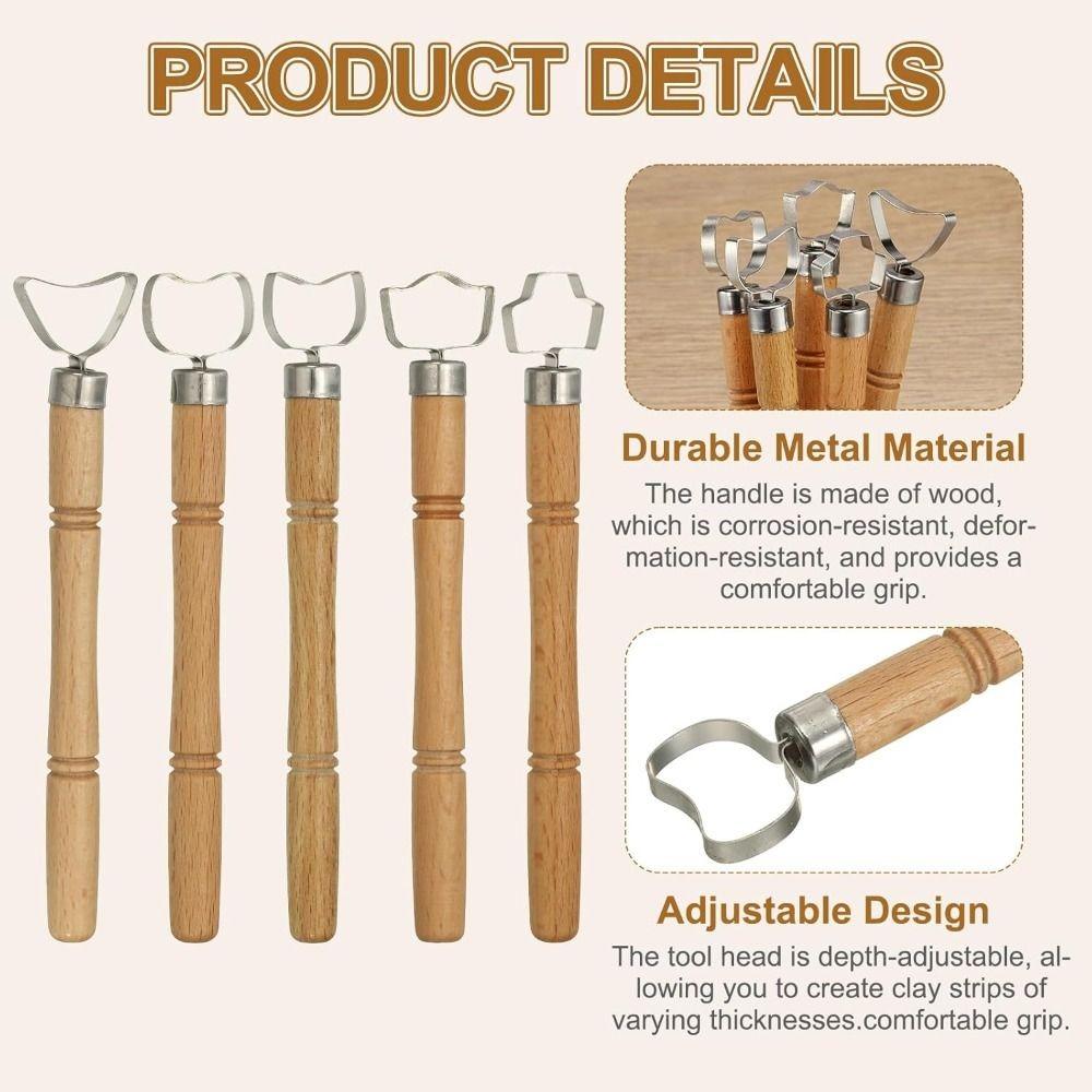 5 Pcs/set Replaceable Pottery Tool Texture Sculpture Diy Craft Teapot Ware Handle Tool Scraping Tool Clay Modeling Tool