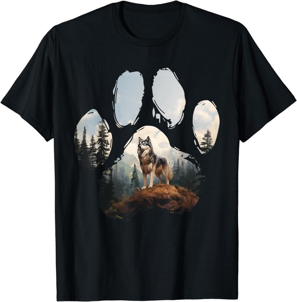 

Pomsky Mountain Paw Design Dog Mom Dad Gift Unisex T-Shirt 4XL
