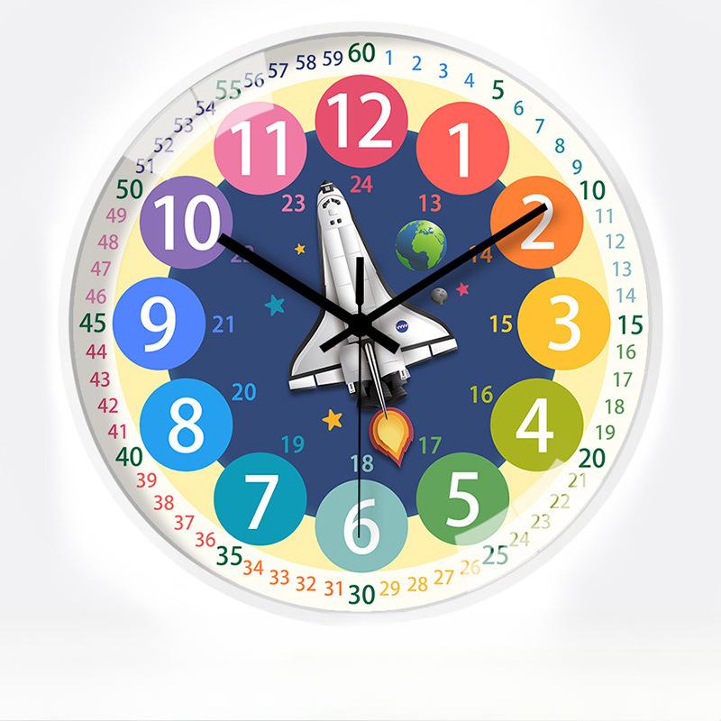 

10-дюймовые 25 см обучающие часы для раннего развития, автоматические часы-радио с почасовым сигналом, для дома, гостиной, спальни, бесшумные настенные часы
