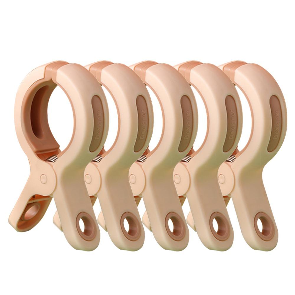 5Pcs Laundry Tool Large Size Clothes Clips Plastic Windproof Clothes Pegs Thickened Anti-slip Laundry Clips Outdoor