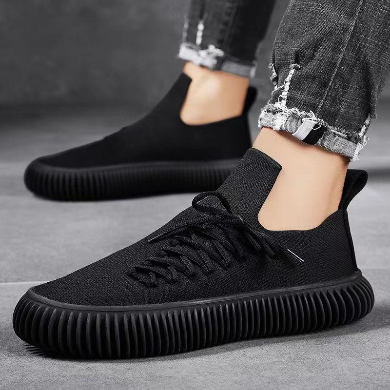 Herren Slip-On Laufschuhe Ultraleicht Atmungsaktiv Rutschfest Laufschuhe Lässige Mode Sneaker Gestricktes Mesh Trainings-Sportschuhe für Herren