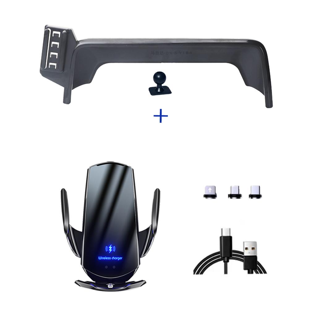 VHEU2 Car Phone Holder For Mazda CX5 CX-5 2017 2018 2019 2020 Screen Mobile Phone Support Car 15w Mounts Wireless Charging Accessories