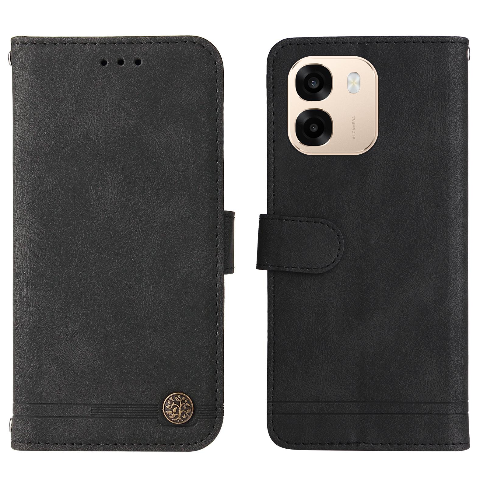 For OPPO A6s 5G Leather Wallet Cases Skin Touch Phone Cover Stand with Strap