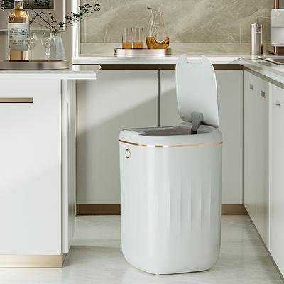 Household Garbage Bin Automatic Sensor Light Luxury Smart Wastebasket Large Capacity Battery Powered for Kitchen Bathroom Office