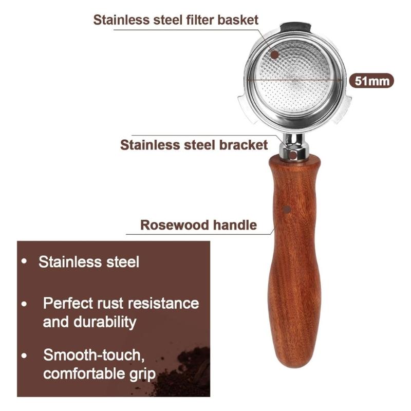 Bottomless Portafilter Brewing Head Filter Net Coffee Water Distribution Mesh Coffee Handle Suitable for Restaurant Use