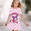Girls 3D Print Dresses Kids Girl Party Short Sleeve Princess Dress Tank 3D  Likable Cartoon  Print Dress