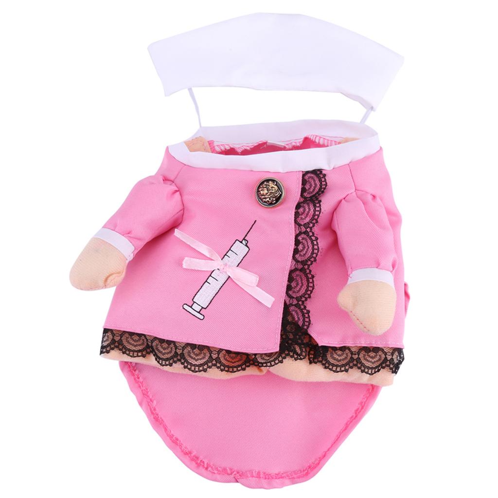 Funny Pet Puppy Dog Cat Outfit Cosplay Nurse Clothes Christmas Halloween Theme Party Costume S