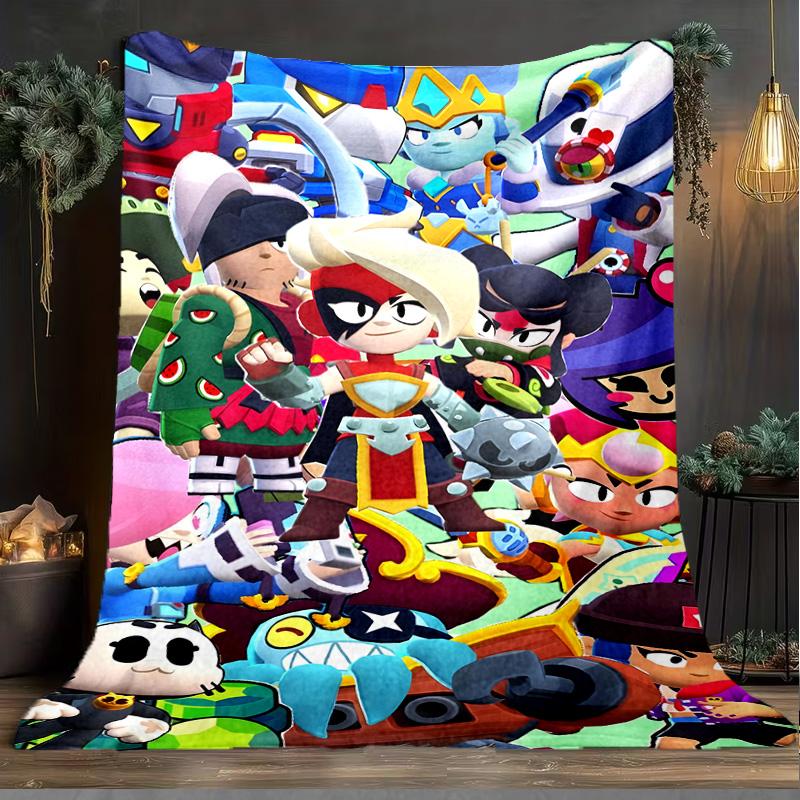 1PC Brawl Game Blanket Flannel Throw for Sofa, Indoor, Camping, Living Room, Office, Chair, And Bed Soft Birthday Christmas Gift
