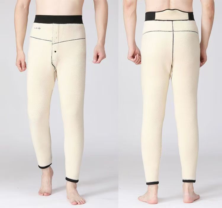 -30° Hiver Épais Garder au Chaud Long Pantalon en Laine et Peau de Mouton Pièce Unique en Fourrure Hommes et Femmes Taille Haute Pantalon Doublé de Laine