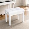 Adjustable Piano Bench Tufted with Padded Seat Comfortable