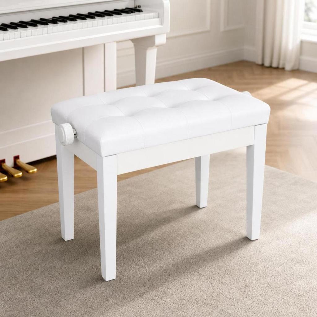 Adjustable Piano Bench Tufted with Padded Seat Comfortable