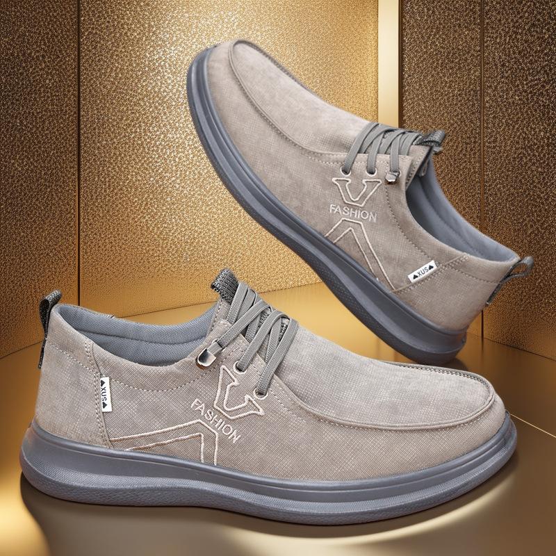 

****** и осень новые старые ******* тканевые туфли повседневная обувь мужская дышащая легкая шнуровка свободные универсальные туфли на плоской подошве мужские 45