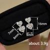 Simple and sweet double love zircon stud earrings, niche daily versatile exquisite earrings, commuter fashionable earrings