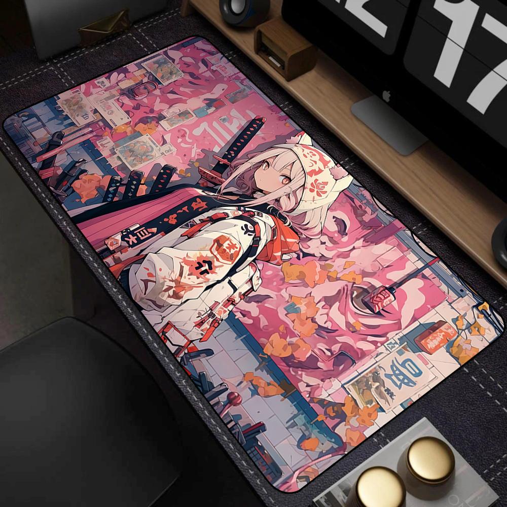 Cute Pretty Anime Girl Large Mouse Pad 400x900mm Xxl Gamer Mouse Mat Office Table Mat Kawaii Cartoon Desk Pad Gaming Accessories