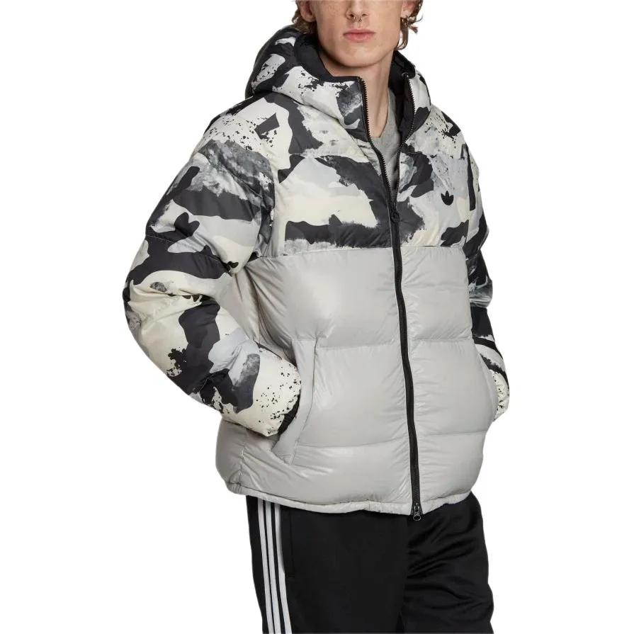Adidas Originals Trefoil Down Jacket Men's Black / White / Gray (Unisex) Down Jackets HK5030