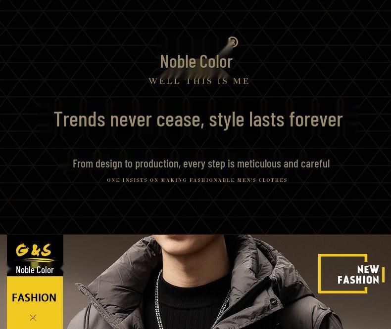 Men's High-End Lightweight 90% White Duck Down Puffer Jacket with Hood - Winter Warmth and Cold Protection