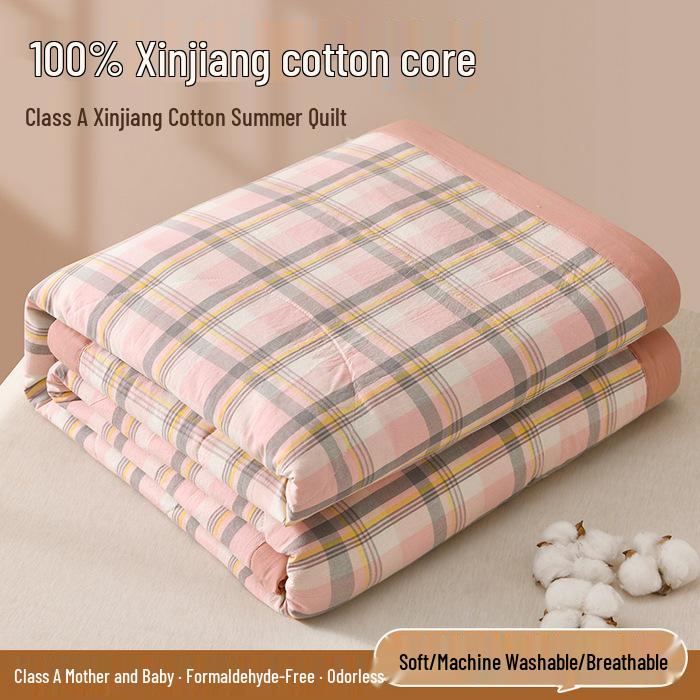 

New A-Type 100% Pure Xinjiang Cotton Summer Quilt – Machine Washable Air Conditioning Comforter for Students 100x150cm Single