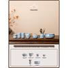 2026 Blue & White Ru Ware Lotus Kung Fu Tea Set - Lightweight Luxury Teapot and Teacup Gift Box for Home Use