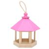 Wooden Bird Feeder Hanging Hexagonal House Shape Pet Bird Feeder Garden Decoration