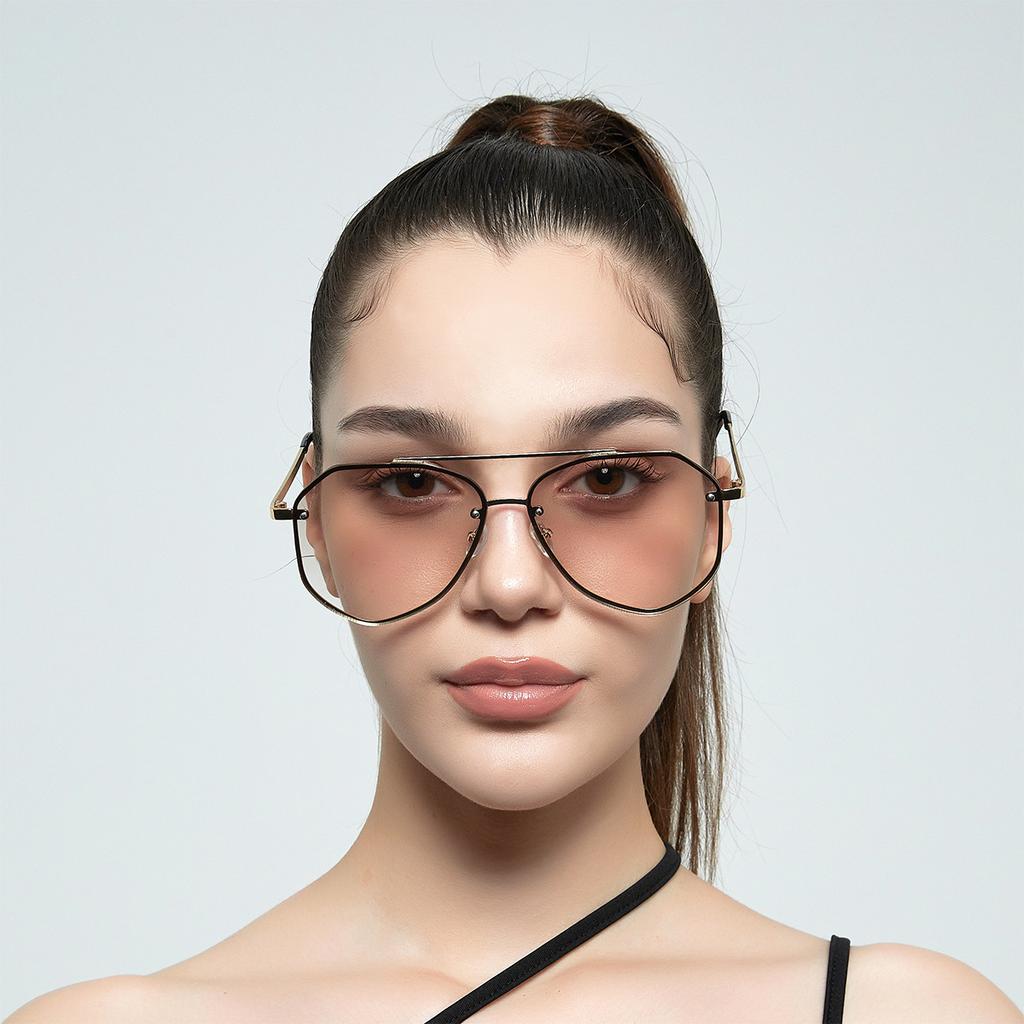 2326 Óculos de Sol Coloridos Femininos, Óculos Retro Sapo Masculinos Metal Ins Óculos da Moda Óculos de Sol de Armação Grande