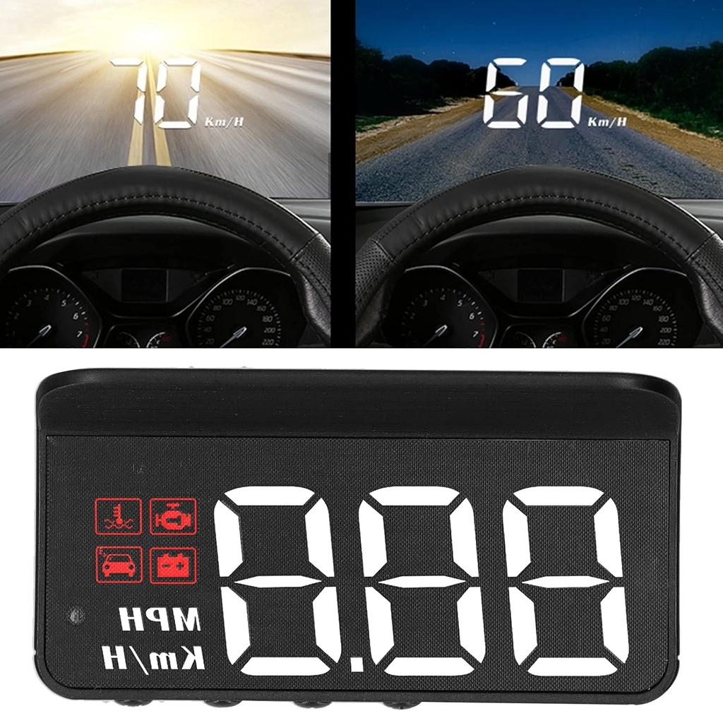 Obdii Hud, Car Speedometer, Obd2 Hud Windshield Projector Multifunction Gauge Alarm Fatigue Driving Reminder