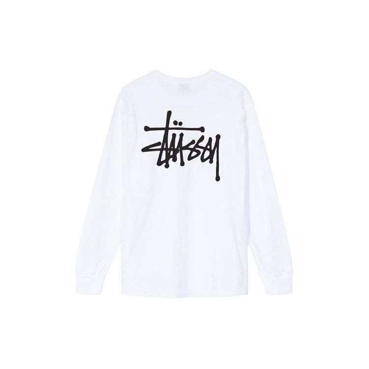 Stussy Basic Long Sleeve Tee Unisex Tops White 1994143