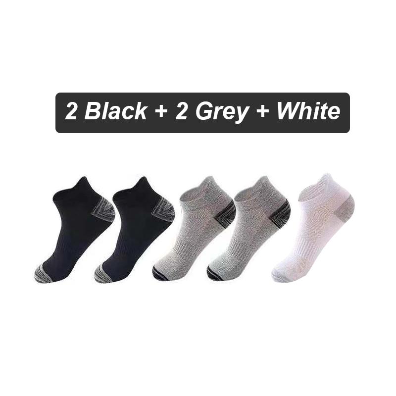 5Pairs High Quality Men's Socks Mesh Summer Thin Breathable Boat Socks Sweat Wicking Proof Short Tube Sports Socks EU38-45