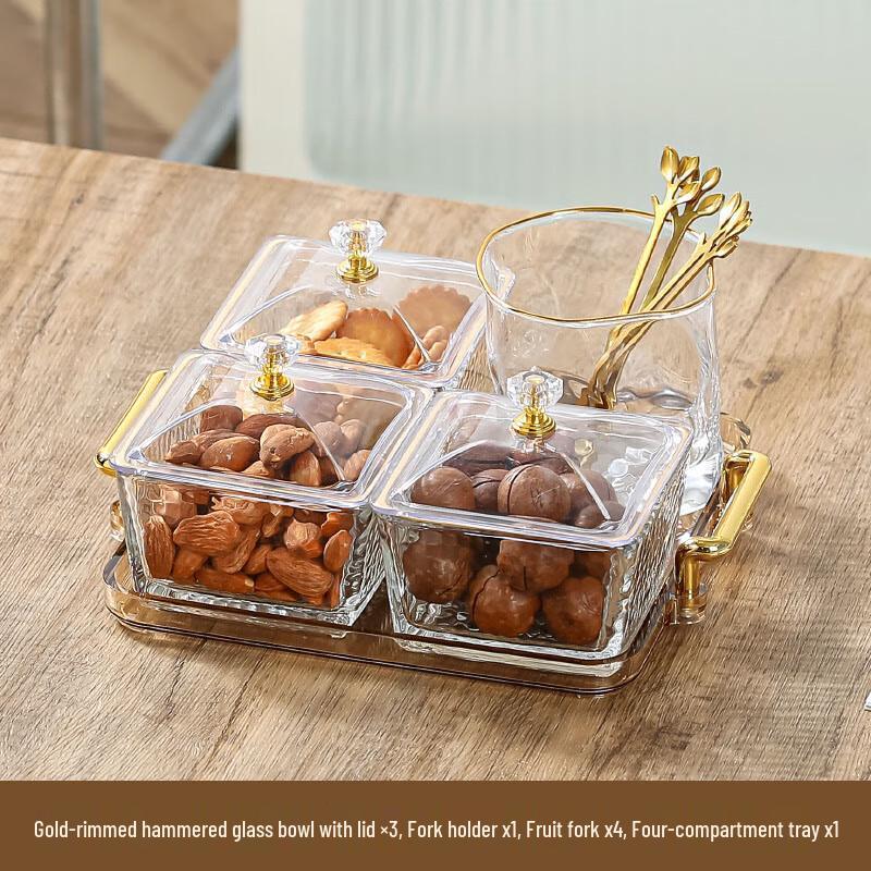 Light Luxury Glass Divided Serving Tray