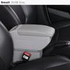 Car Armrest Box Double Layer Front Center Console Black Leather with Charging USB Ports For Suzuki Swift