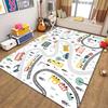 Car Rug Play Mat Road Rug Kid Play Mat Playroom Toy Car Mat Kids Carpet City Map for Bedroom Classroom Home Decor