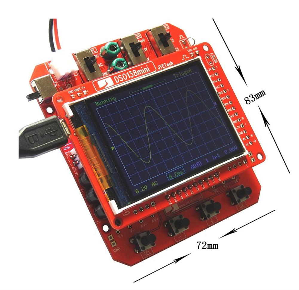 Digital Oscilloscope Kit DIY Learning Pocket-size DSO138mini Upgrade with Acrylic Protection Case